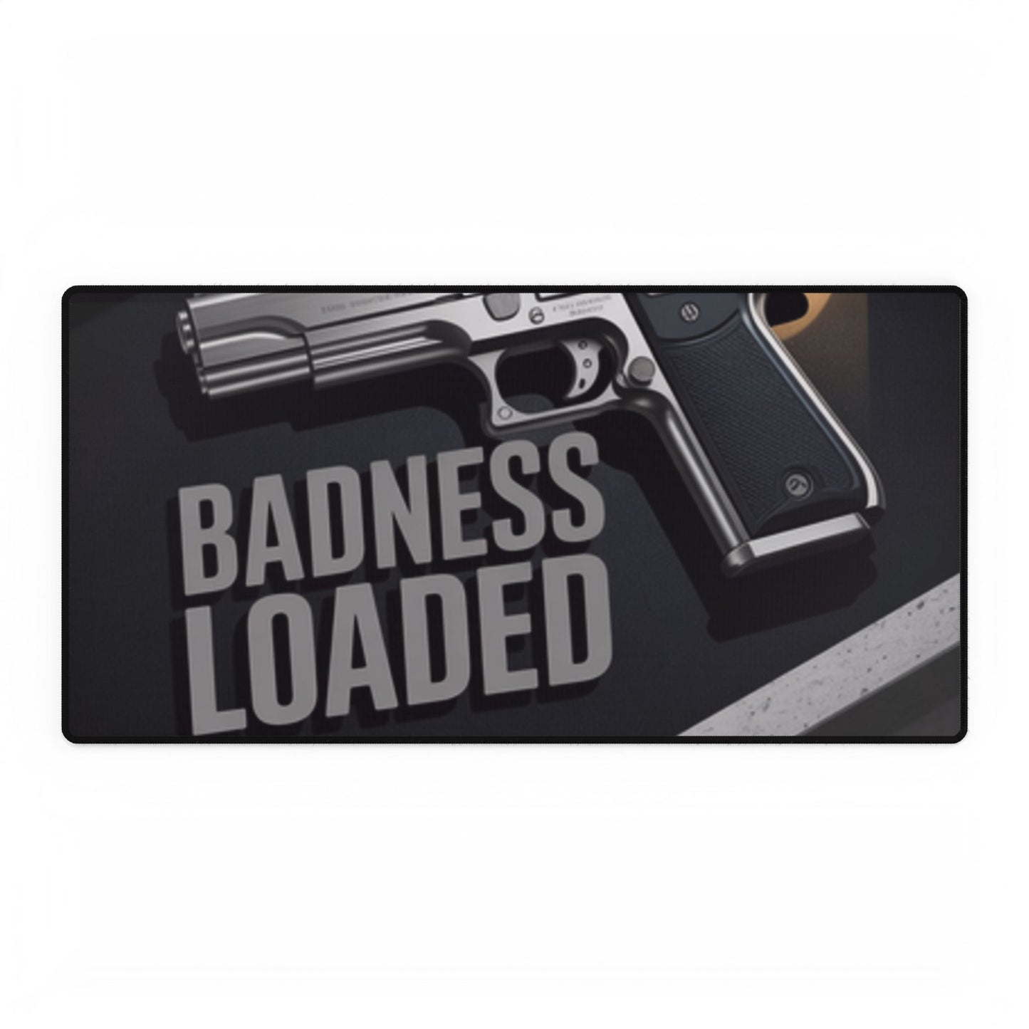 Cool Badness Loaded Desk Mat, Gaming Desk Pad, Office Workspace Decor, Stylish Desk Accessory, Gift for Gamers and Students