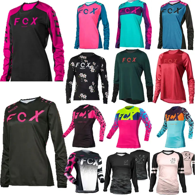 Summertime， WOMEN Downhill Jerseys FCX Mountain Bike MTB Shirts Offroad DH Motorcycle Jersey Motocross Sportwear Clothing Bike