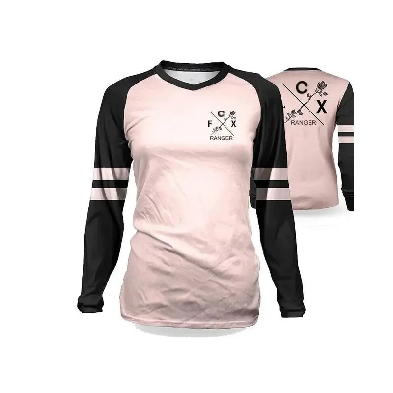 Summertime， WOMEN Downhill Jerseys FCX Mountain Bike MTB Shirts Offroad DH Motorcycle Jersey Motocross Sportwear Clothing Bike