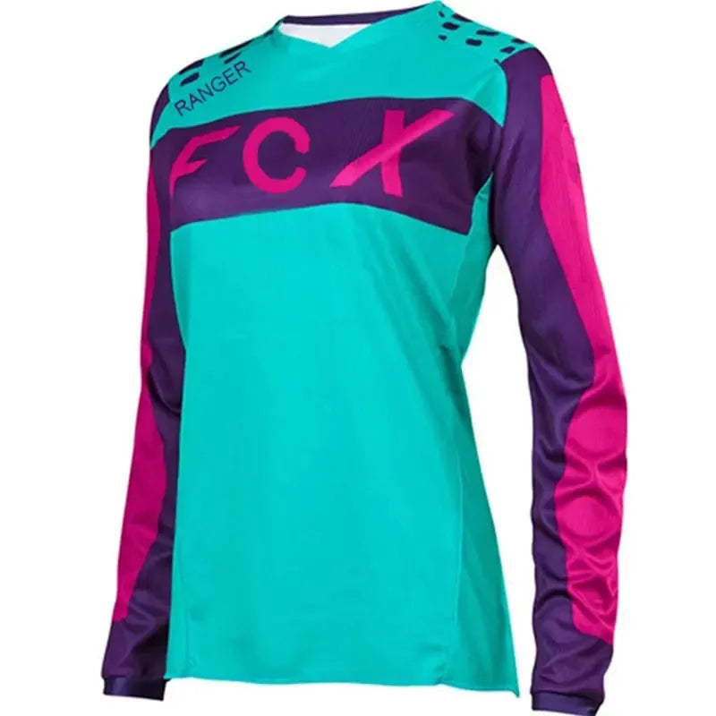 Summertime， WOMEN Downhill Jerseys FCX Mountain Bike MTB Shirts Offroad DH Motorcycle Jersey Motocross Sportwear Clothing Bike
