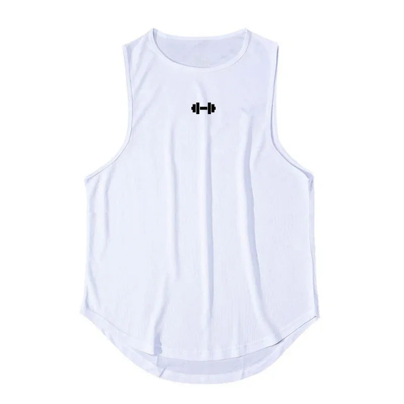 Summer Men'S Running Vest Gym Tank Tops Fitness Clothing Quick-Drying Loose Bodybuilding Sleeveless Shirt Basketball Singlets