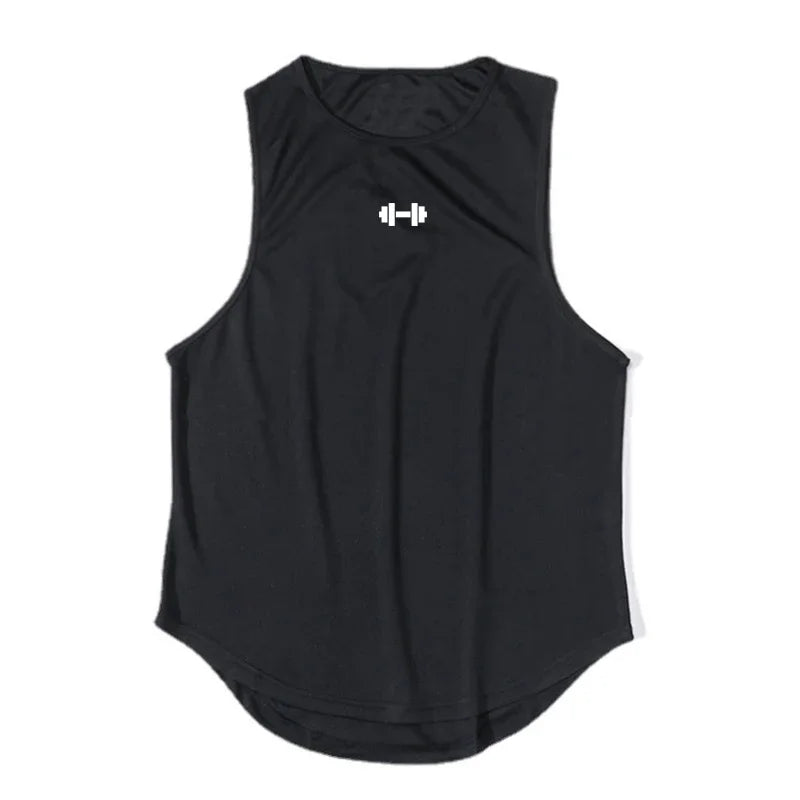 Summer Men'S Running Vest Gym Tank Tops Fitness Clothing Quick-Drying Loose Bodybuilding Sleeveless Shirt Basketball Singlets