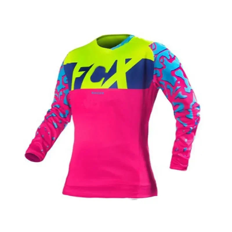 Summertime， WOMEN Downhill Jerseys FCX Mountain Bike MTB Shirts Offroad DH Motorcycle Jersey Motocross Sportwear Clothing Bike