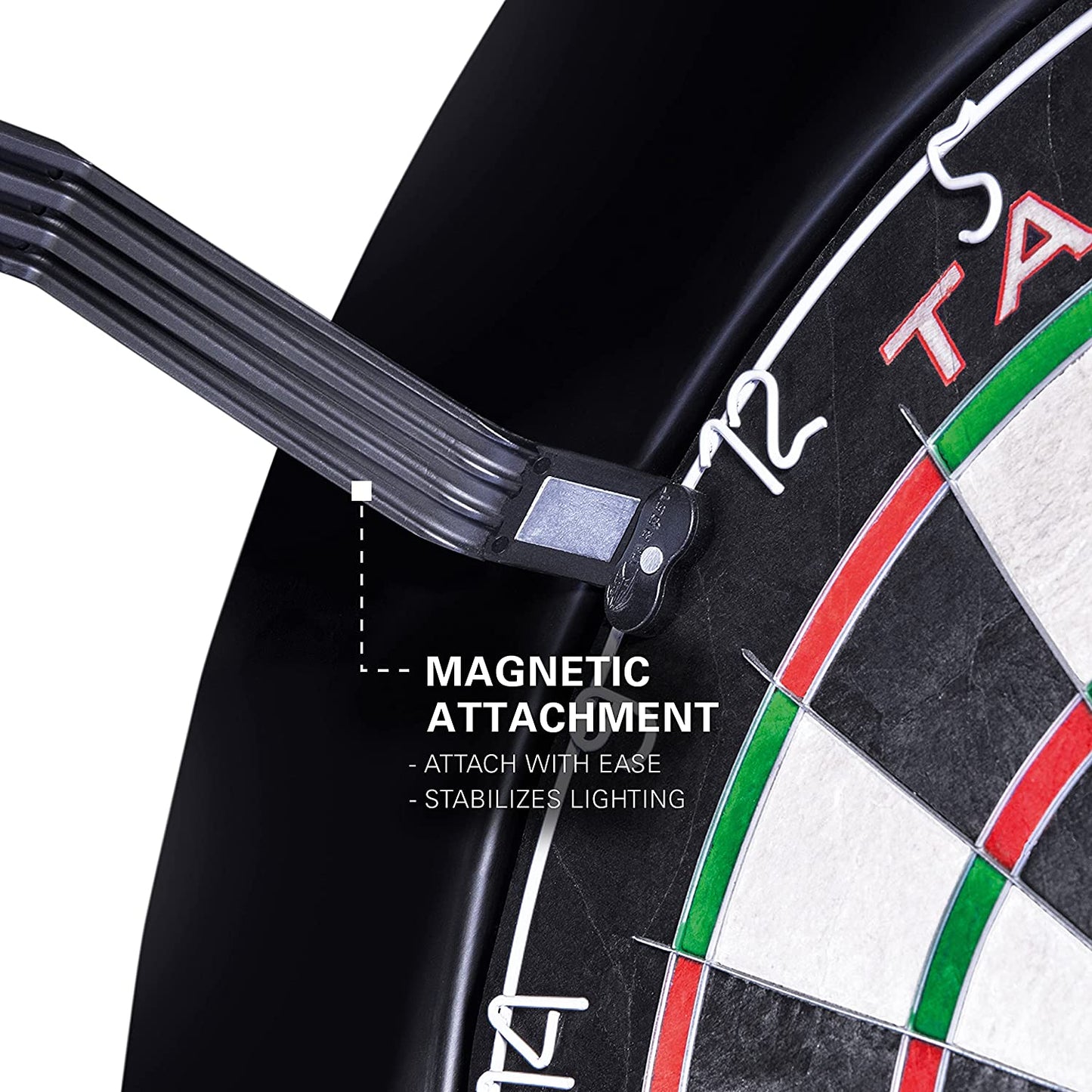 Darts Corona Vision Dartboard Lighting System, Black Frame | White LED Dart Board Surround Ring Light | Available with Pro Tour Dartboards Surround & Championship Dartboard, or Oche Dart Mat